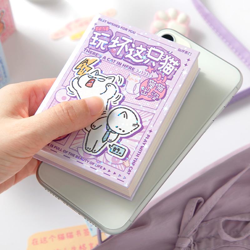 A7 Hardcover Cute Cartoon Cat DIY Memo Notebook