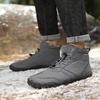 TUINANLE Winter Footwear Barefoot Shoes Womens Hiking Boots Wide Toe Box Walking Shoes Men Plush Boots