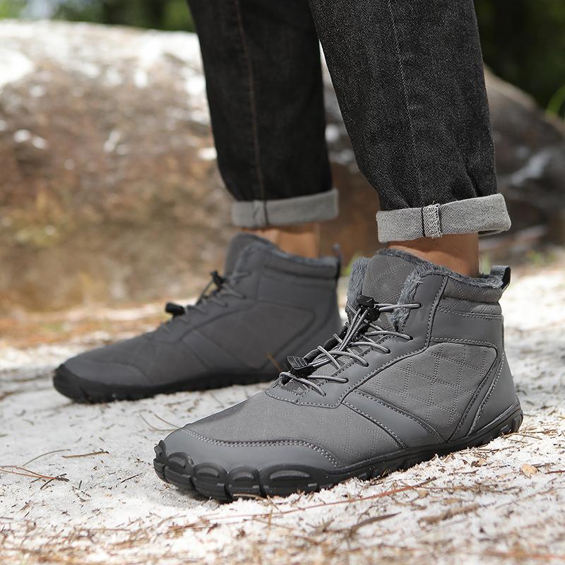 TUINANLE Winter Footwear Barefoot Shoes Womens Hiking Boots Wide Toe Box Walking Shoes Men Plush Boots
