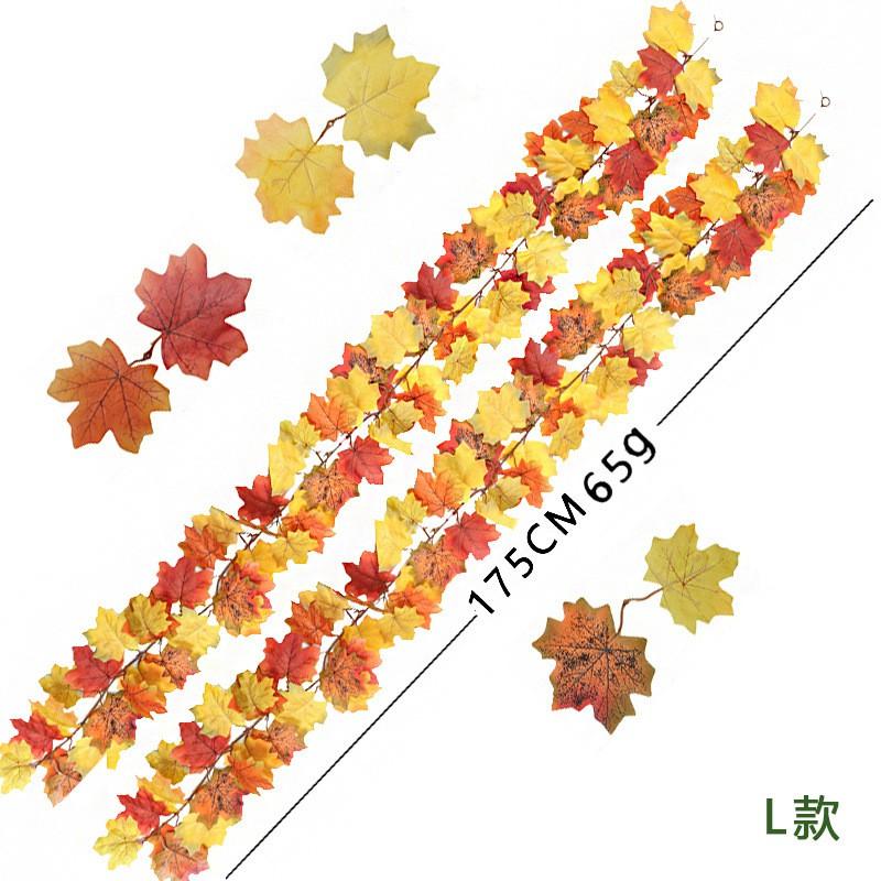Artificial Maple Vine Decor 1.75m Long With 6-Leaf Cycle Outdoor Garden Festival Party Decoration