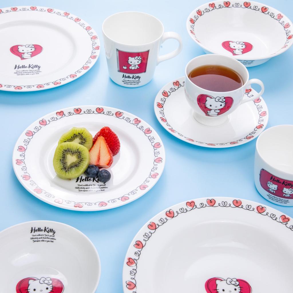Skater Soup Plate, 23cm, Dishwasher Safe, Narumi Bone China, Made in Japan, Sanrio Hello Kitty Drawing, CBSP23-A