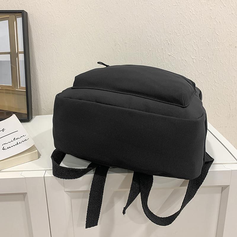 Solid Color Backpack Large Capacity Student School Bag College Style Backpack