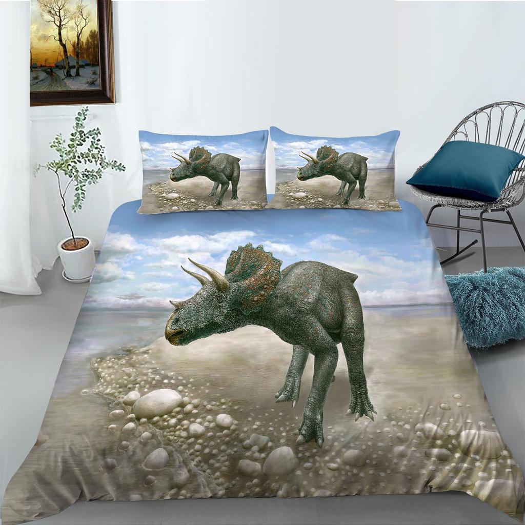 Polyester Duvet Cover Pillowcase Two-Piece Set 3D Digital Printing Dinosaur Series