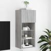 Vidaxl Mobile TV con LED, Rovere Sonoma Grigio, 40,5x30x90 cm