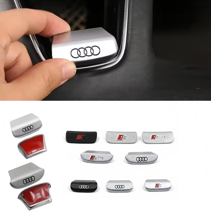 For Audi RS3 1Pc 3D Metal Car Steering Wheel Badge Logo Emblem Sticker For Audi A7 A3 A4 A6 A5 Q5 A1 Q7 Q3 Q4 TT SQ5 RSQ3 RS Q8 S3 S4 RS5 RS6