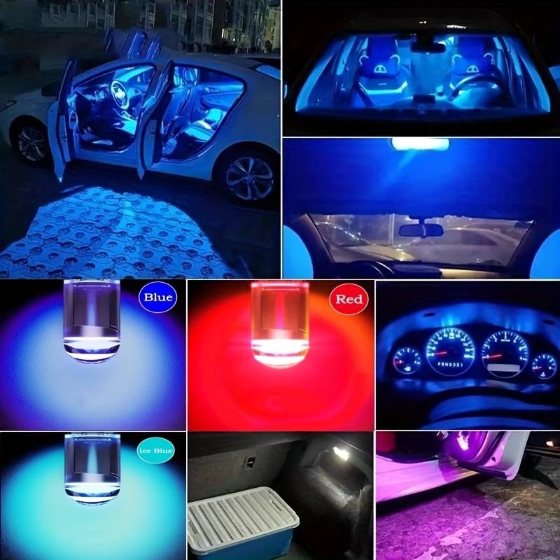 10pcs New 2023 W5W T10 LED Car Interior Bulb 12V Acrylic 6000K 7 Color Wedge Dome Indicator Reading Light Bulbs - Multipurpose