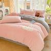 2025 Winter Milk Velvet 4-Piece Set: Thick Warm Double-Sided Fleece Bed Sheet, Fitted Sheet & Duvet Cover.