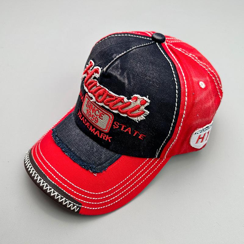 Fashion Letter Shade Retro Wash Embroidery Outdoor Sports Baseball Cap Shade Men'S And Women'S Trends