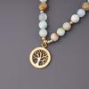 [KOAI] Life Tree 108-bead Multicolor Colorful Cut Amazonite Variscite Tree of Life Prayer Bracelet for Passing Exams, Health Luck, and Other Power