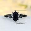 Luxury Female Zircon Stone Black Gold Color Wedding  Promise Love Engagement Rings For Women