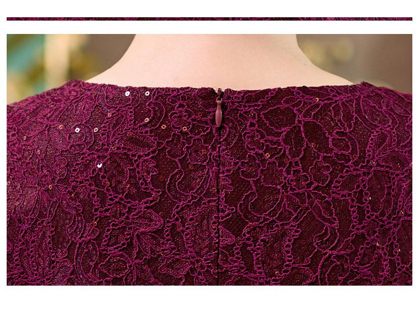 Plus Size Mother-in-Law Beaded Lace Embroidery Evening Dress for Spring/Autumn Wedding or Banquet