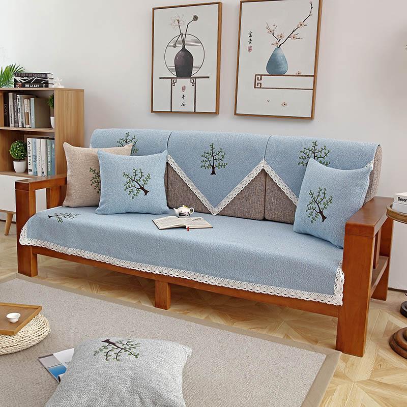 Nordic Ethnic Style Fabric, Linen Fabric, Sofa Cushion, Sofa Towel, Sofa Cover, All-Season Universal, Simple and Non Slip Sofa Cover