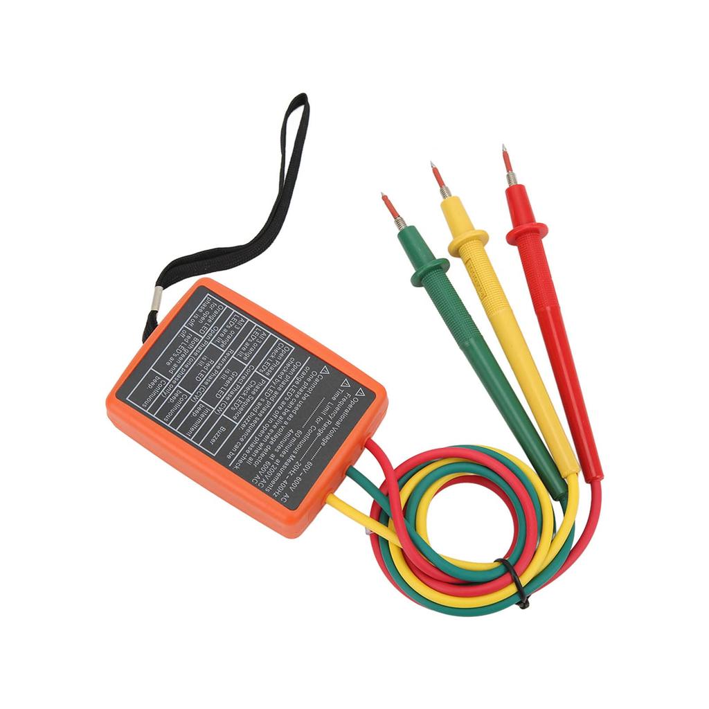 Three-phase AC phase sequence tester, non-contact buzzer, 3-phase sequence presence rotation tester SM852B AC 60~600V ABS