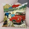 Federa Cuscino con Stampa Carlino Cartone Animato per Camera Bambini Casa Auto Divano Decorazione Adorabile Cane Animale Federa Cuscino Copricuscino Peluche 45x45cm