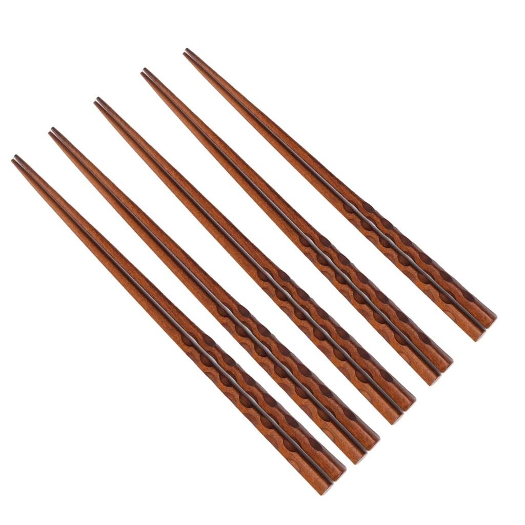 Tokunari Wooden Lacquered Set of 5 Modern Japanese Chopsticks Chopsticks, 23.5cm, Easy-to-Use (Ranbori) TAE-503