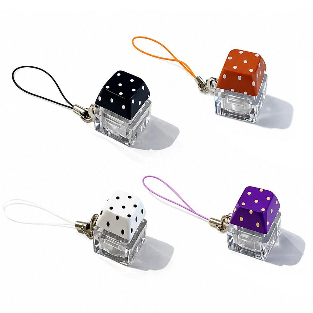 Polka Dot Finger Keyboard Caps DIY Keyboard Pinch Toy Relaxing Fidget Keychain