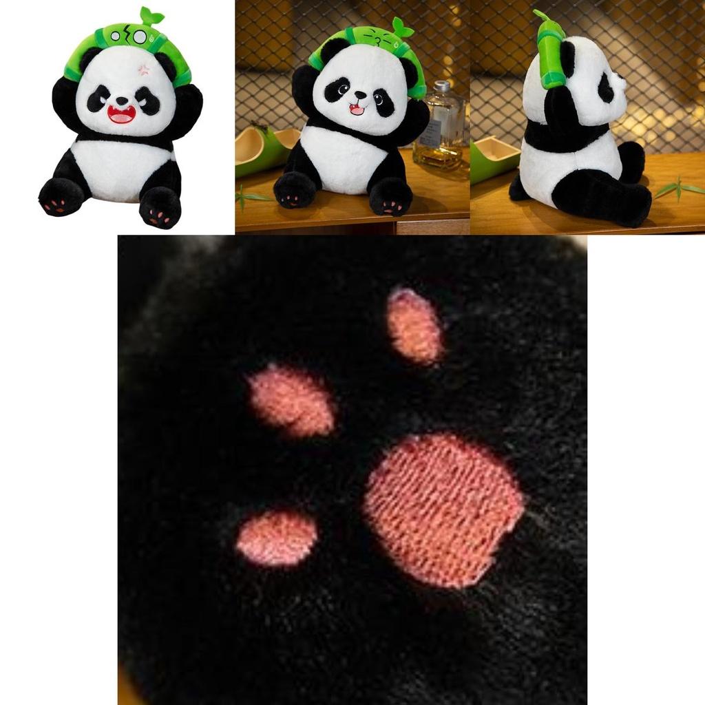 Cute Iron Head Bamboo-breaking Panda Plush Toy Animal Zoo Gift Stuffed Animal Birthday Present Panda Doll Characters)