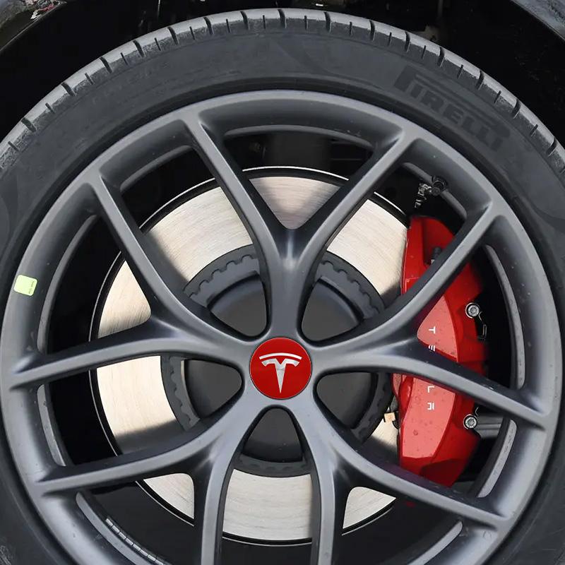 4Pcs Black Silver 56mm Car Wheel Center Caps Hub Cover For Tesla Model 3/Y/S/X Tesla Logo Hub Caps Wheel Hub Covers Accessories