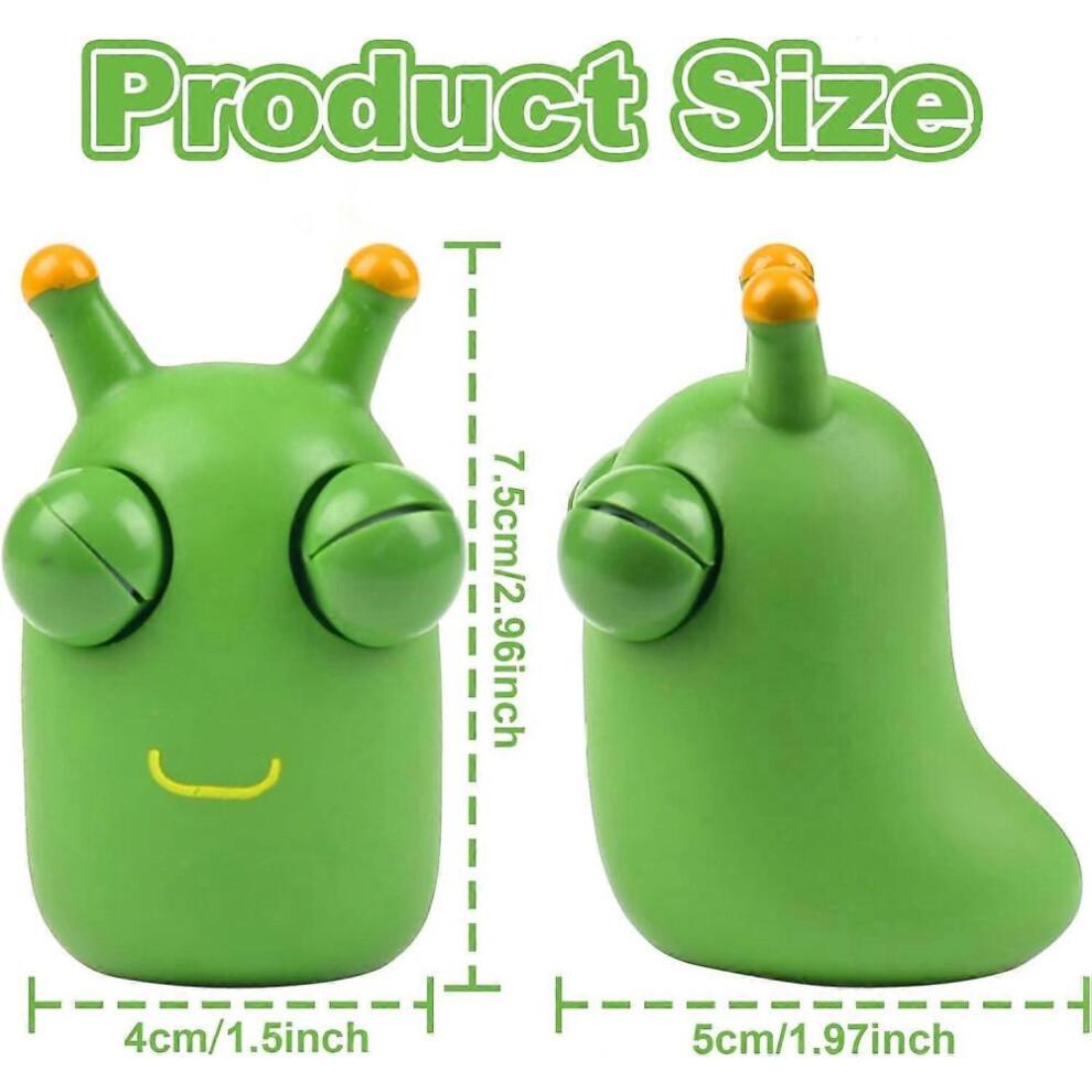 4 Pieces Stress Relief Toys, Worm Squeeze Toy, Grass Worm Squeeze Toy, Jumping Eye Squeeze Toys, Relieve Anxiety for Kids and Adults