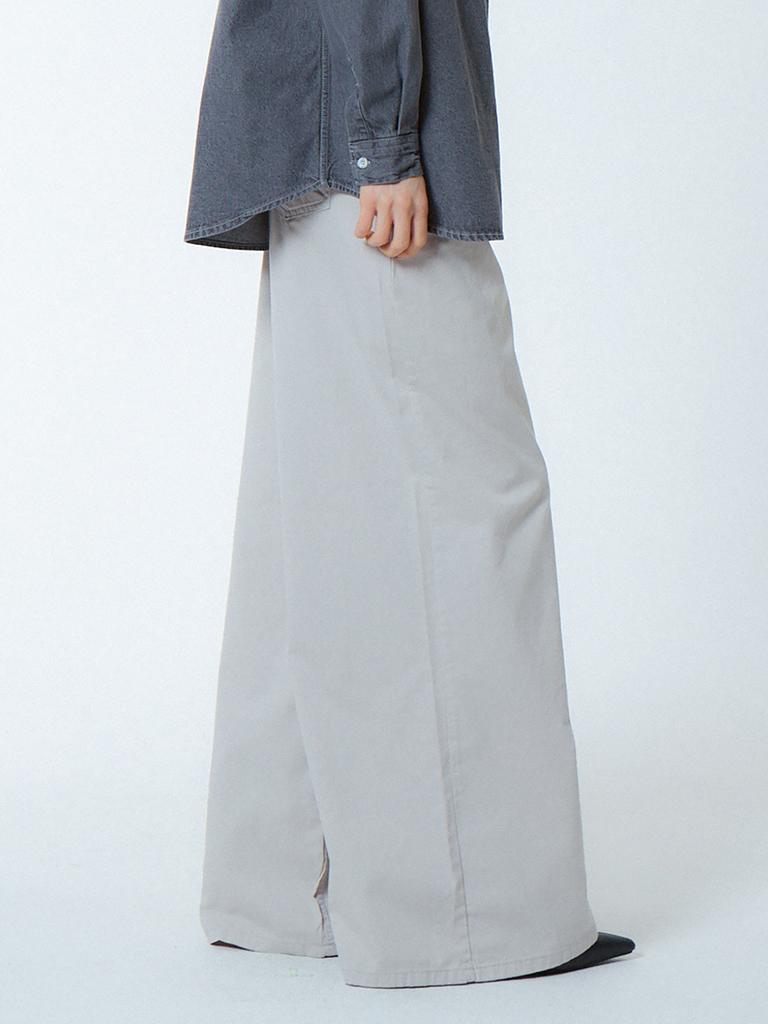 UNKNOWN PLANET Wide Flare Cotton Pants Gray