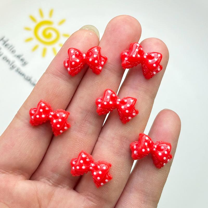 

30 Pcs Latest Kawaii Animation Black Red Bow Knot Resin Scrapbook Diy Decorative Hair Clip, Pendant Jewelry Manicure Accessories A52