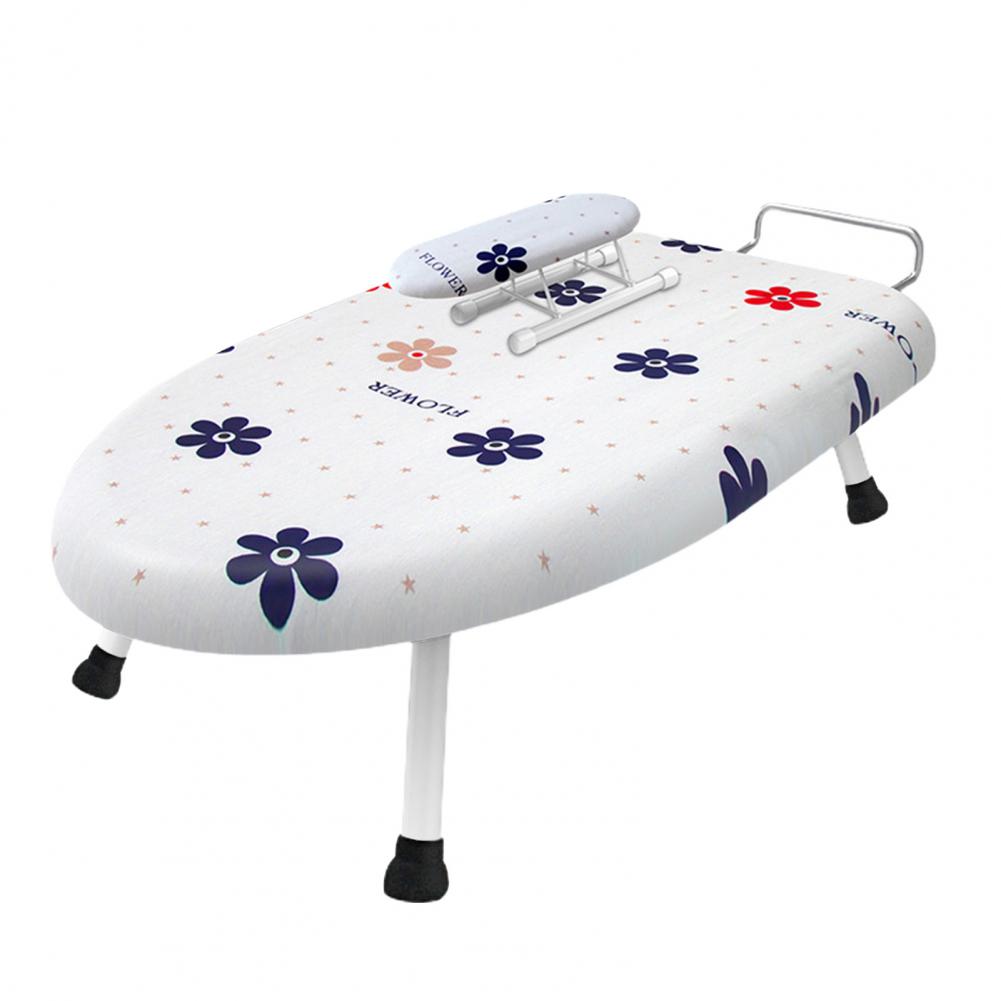 2Pcs Desktop Board With Removable Washable Cover Heat-Resistant Cotton Padded Foldable Portable Anti-slip Clothes Ironing Board