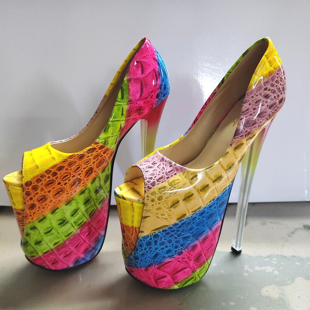 NEWWomen Gladiator Party Sandals Summer19cm 22cm Thin High Heels Platforms Shoes Peep Toe Buckle Big Size Pumps35-50