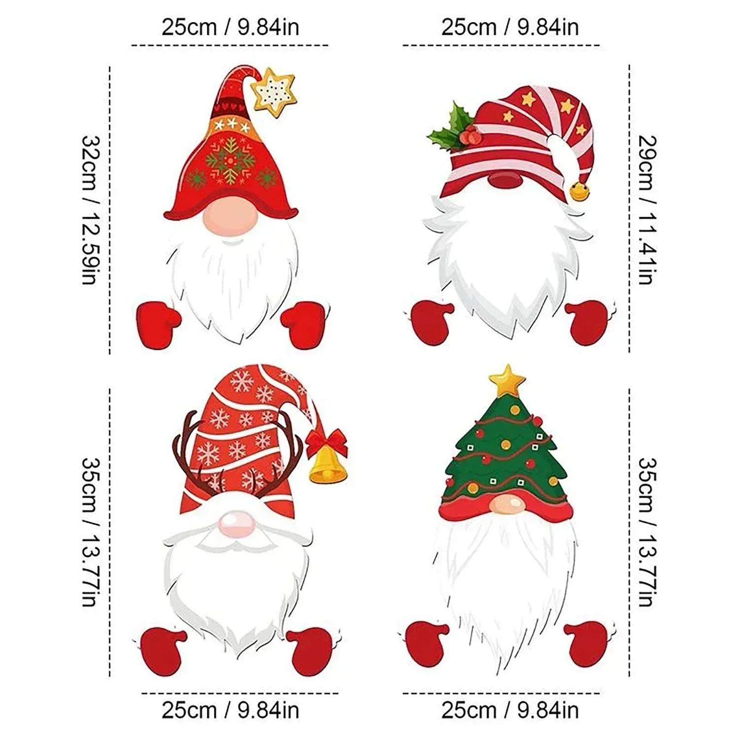 

4PCS Christmas Fences Decoration Cute Santa Claus Plastic Board Festivals Home Outdoor Garden Patio Fence Lawn Decoration