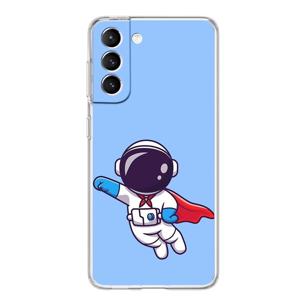 Planet Cute Astronaut Phone Case For Samsung Galaxy S22 5G S20 Ultra S21 FE 5G S10E S9 S8 S10 Plus Note 20 10 Soft Clear Cover