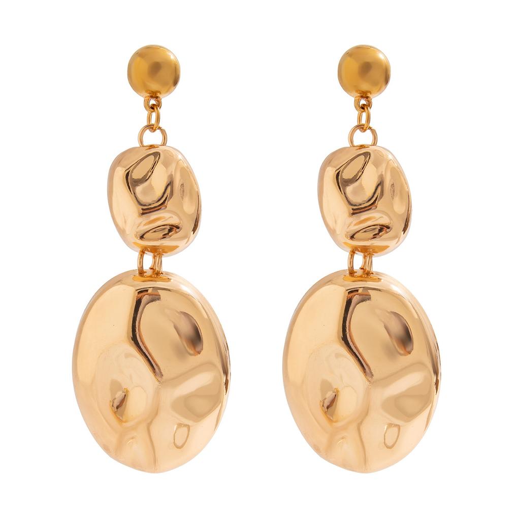 European and American cross-border jewelry, exaggerated glossy pleated necklace, fashionable irregular metal Necklace set