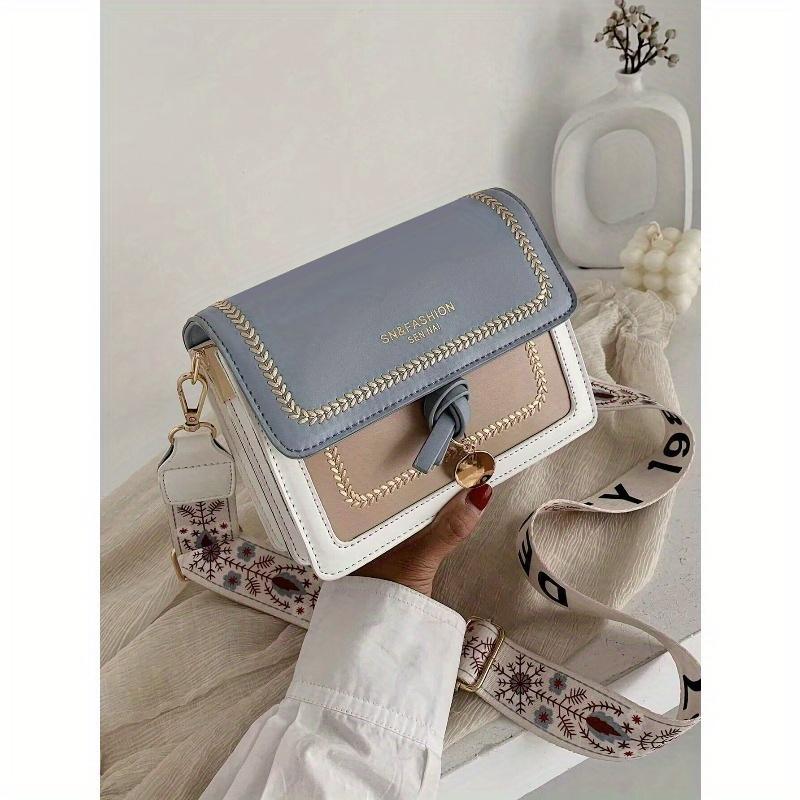 Fashionable Bag For Women, Versatile New Crossbody Bag, Casual, Color Block, Small Square Bag, Wide Strap, For Party Date School Outdoor Gift Fashion