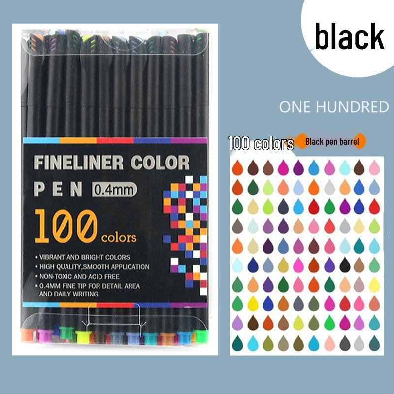 Cross-border Colored Fineliner and Art Brush Set for Children – Water-based Fiber Tip Pens
