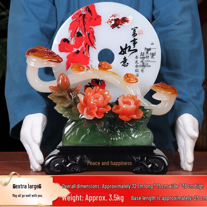 Ping An Kou Jade Stone Ornament for Wealth and New Home - Office and Living Room Decor