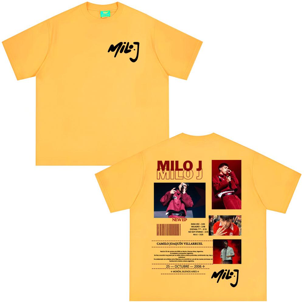 Rapper Milo J Album Tour 2026 Merch T Shirts Casual Cotton Unisexs Women Clothing Fashion Hip Hop Oversized Tshirt Streetwear