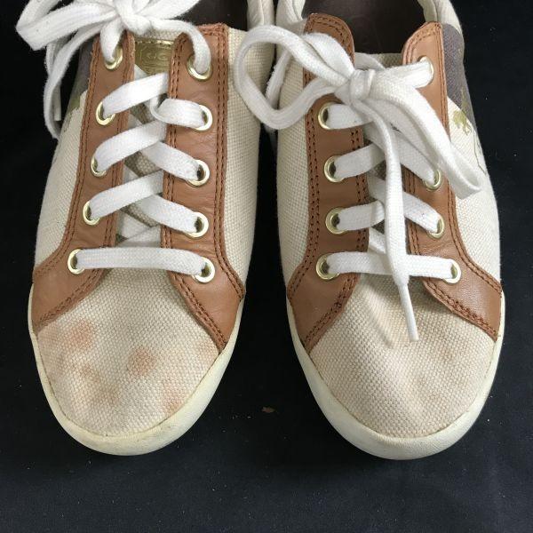 Coach Canvas and Leather Shoes Sneakers Beige Size 6 23.0