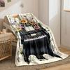 Vintage Piano Floral Music Blanket Bedroom Blanket for Livingroom Couch Lunch Break Soft Throw for Friend's Festival Gift
