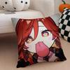 MiHoYo süß lustig Genshin Emotes Meme Kissenbezug Überwurf Kissenbezug Verdeckter Knopf Strapazierfähiges Polyester Stuhlkissen