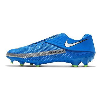 Phantom GT Academy FlyEase Round Toe Lace-Up MG (Rubber Short Studs) Slip-Resistant Durable Soccer Shoes Men Sneaker Blue Silver DA2835-403
