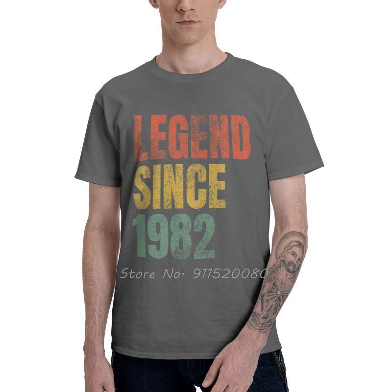 Mens Retro 39th Birthday Gift TShirt Novelty Legend Since 1982 Tshirt  Cool T Shirt Homme Cotton Tee Top Gift