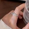 Elegant Korean 925 Sterling Silver Zircon Open Ring For Women Fashionable Unique Design