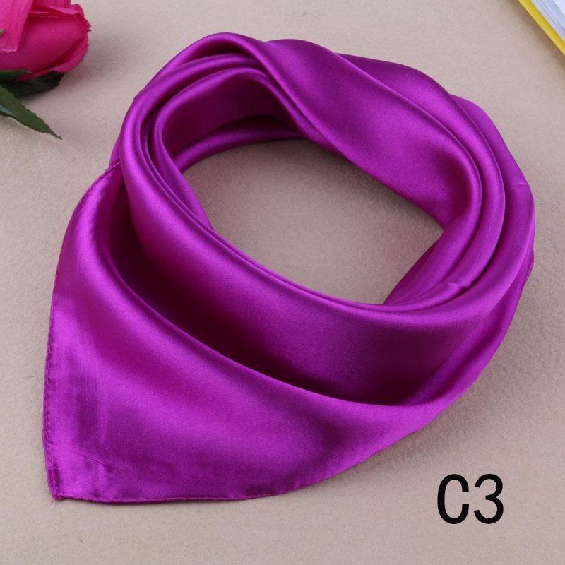 Solid Color Small Silk Scarf Small Square Scarf Women'S Season Professional Decoration Satin Small Gauze Scarf Japan And South Korea
