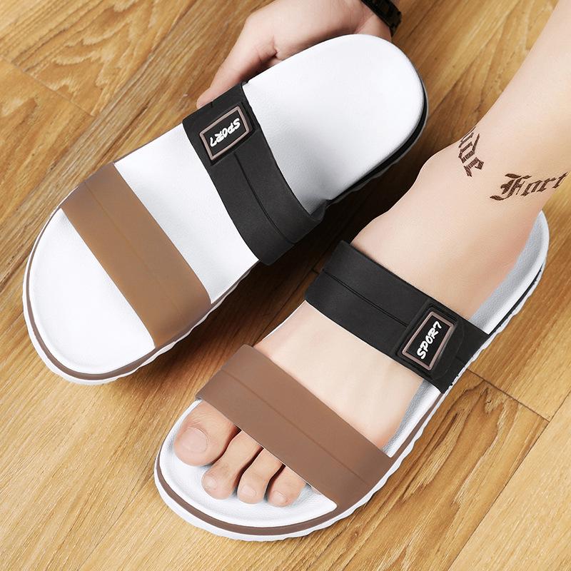 

Тапочки мужские летние новые верхняя одежда нескользящие износостойкие классные тапочки повседневные пляжные толстая подошва мягкая подошва мужские одно слово перетаскивание 40 коричневый