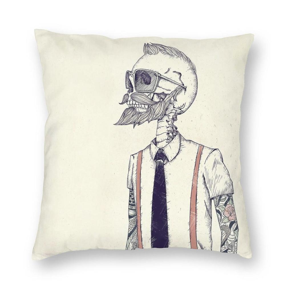 Gentleman Becomes A Hipster Square Pillowcase Polyester Linen Velvet Pattern Zip Decor Sofa Cushion Cover