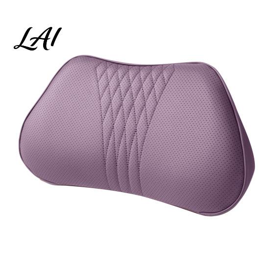 Washable PU Leather Neck Protector Memory Foam Car Pillow/Backrest Breathable Cover with Adjustable Auto Pad Elastic Strap Relieve Fatigue