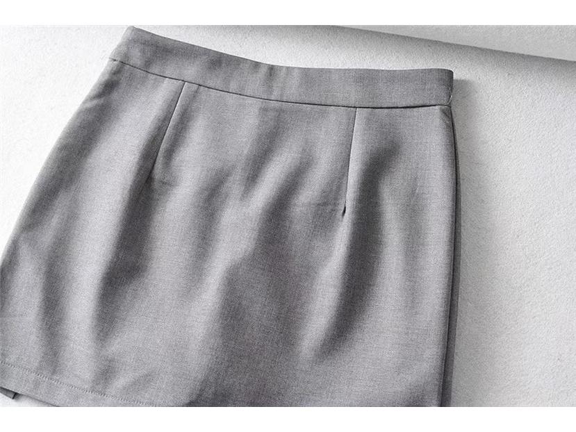 Summer 2024 High-Waist A-Line Midi Skirt with Slit - Women's Slimming, Anti-Exposure Bodycon Design