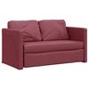 Floor Sofa with Sleeping Function Burgundy 112x174x55 Cm Fabric