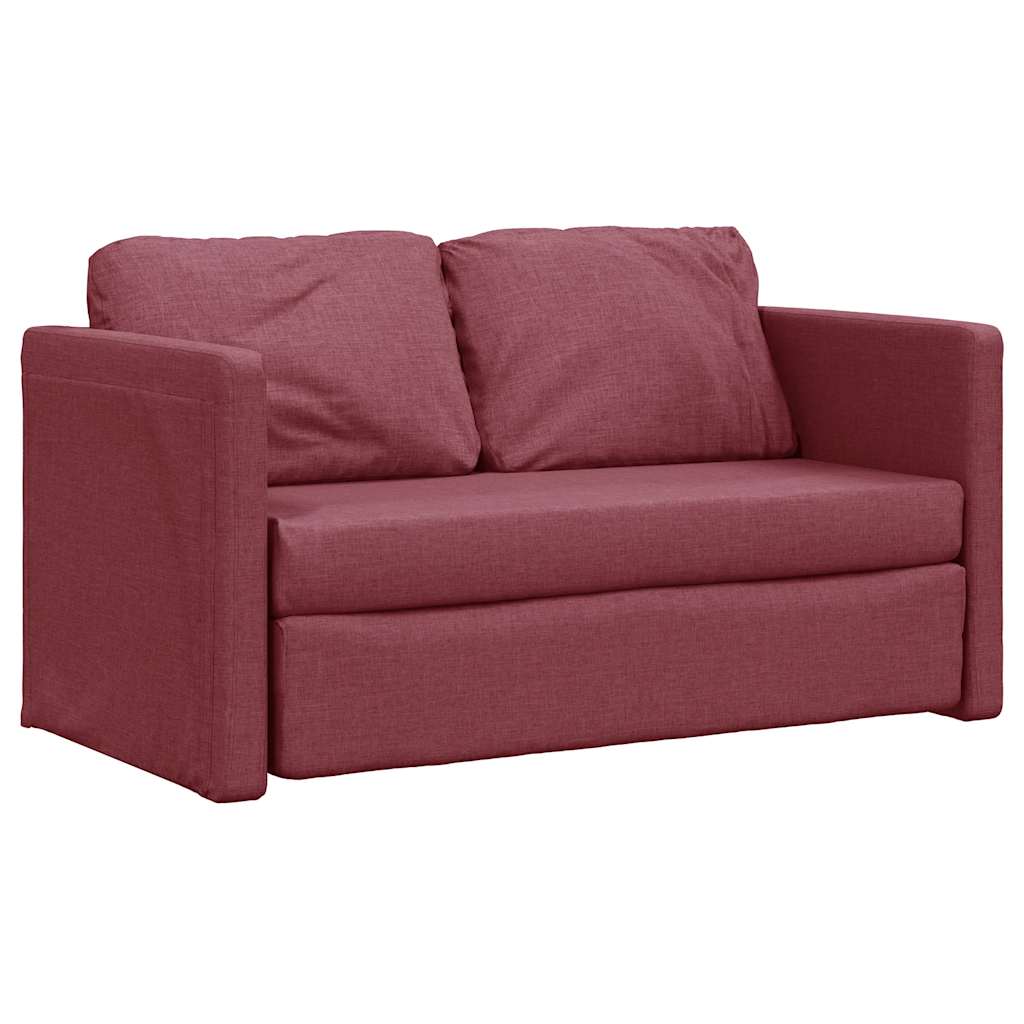 Floor Sofa with Sleeping Function Burgundy 112x174x55 Cm Fabric