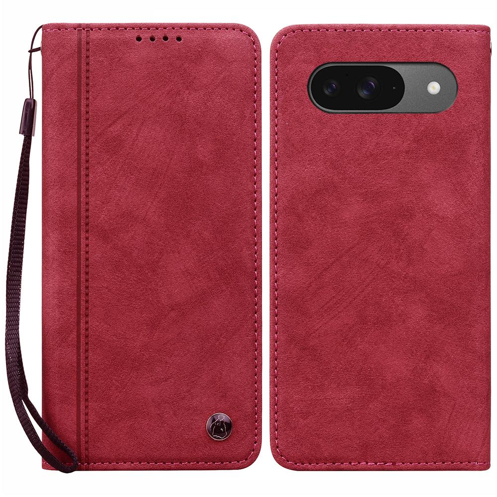 Phone Case For Google Pixel 10 Pro/9/9 Pro Lines Pattern Wallet Leather Cover with Strap