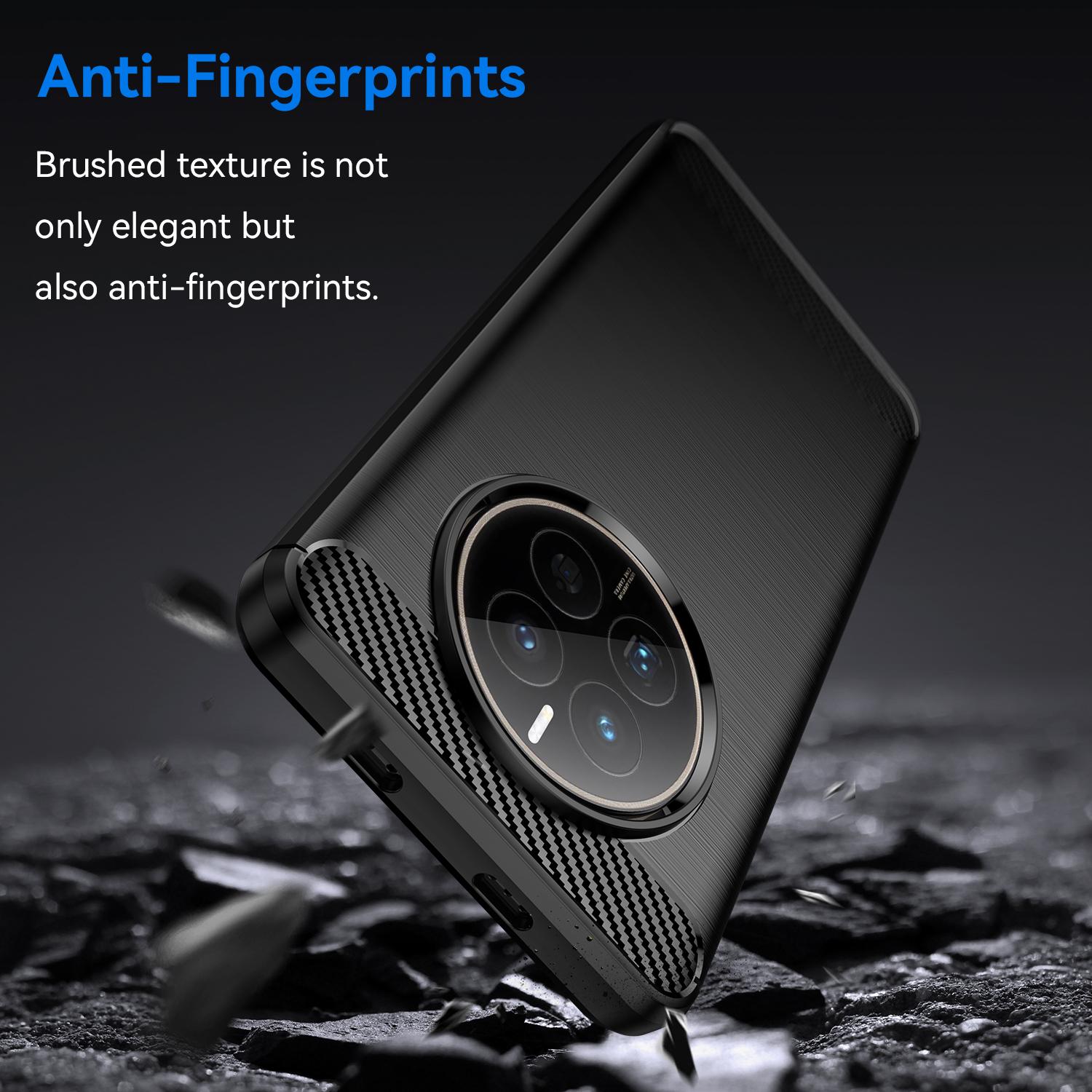 

For Huawei Mate 50E 4G/Mate 50 4G Case Slim-Fit Cell Phone Cover TPU Carbon Fiber Texture Shell Black