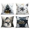 Merry Christmas Decorative Pillowcase 18X18 Inch Pillow Covers Throw Pillows Cushion Cases For Home Car Sofa Christmas Winter